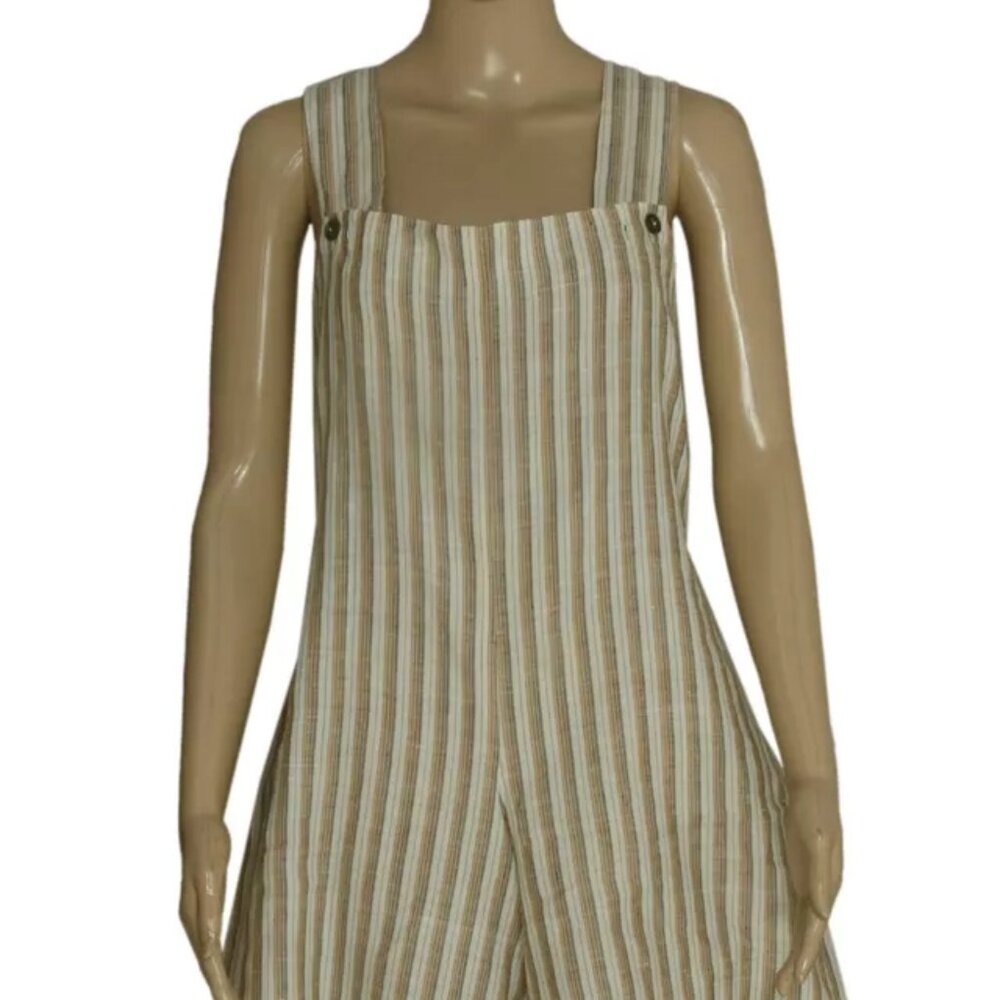 Amichi Striped Printed Button Detail Sleeveless One Piece Summer Casual Romper S